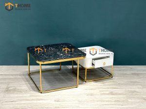 Bàn sofa mặt đá chân inox pvd BSFMĐ-12INOX