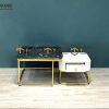 Bàn sofa mặt đá chân inox pvd BSFMĐ-12INOX