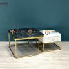 Bàn sofa mặt đá chân inox pvd BSFMĐ-12INOX