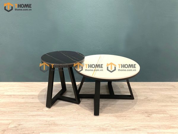 Bàn sofa mặt đá chân sắt Burbury BSFMĐ-02INOX