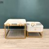 Bàn sofa mặt đá chân sắt Carolina BSFMĐ-03INOX