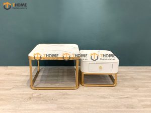 Bàn sofa mặt đá chân sắt Carolina BSFMĐ-03INOX