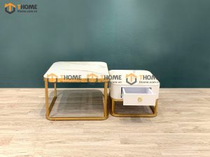 Bàn sofa mặt đá chân sắt Carolina BSFMĐ-03INOX