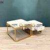 Bàn sofa mặt đá chân sắt Carolina BSFMĐ-03INOX