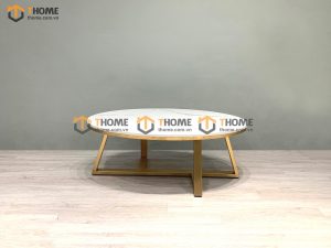 Bàn sofa mặt đá chân sắt Mango BSFMĐ-11INOX