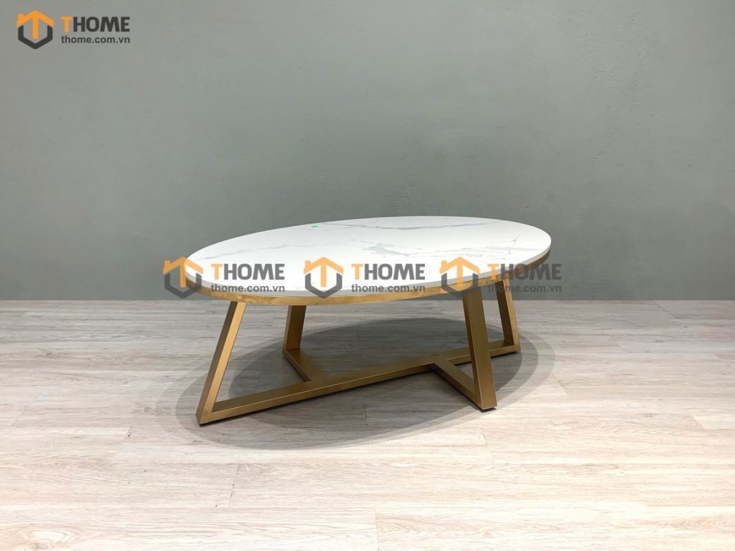 Bàn sofa mặt đá chân sắt Mango BSFMĐ-11INOX