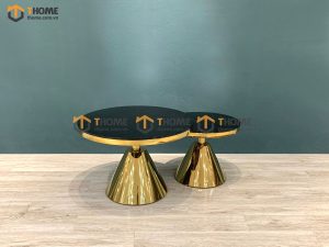 Bàn sofa mặt kính chân inox pvd nhập khẩu Cadino BSFMK-14INOX