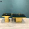 Bàn sofa mặt kính chân inox pvd nhập khẩu Michael Kors BSFMĐ-07INOX