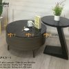 Bàn sofa nhập khẩu gỗ công nghiệp mặt đá hình tròn mẹ bồng con BSF-07NK