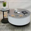 Bàn sofa nhập khẩu gỗ công nghiệp mặt đá hình tròn mẹ bồng con BSF-07NK