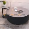 Bàn sofa nhập khẩu gỗ công nghiệp mặt đá hình tròn mẹ bồng con BSF-07NK