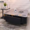 Bàn sofa nhập khẩu mặt đá hình vuông mẹ bồng con BSF-08NK