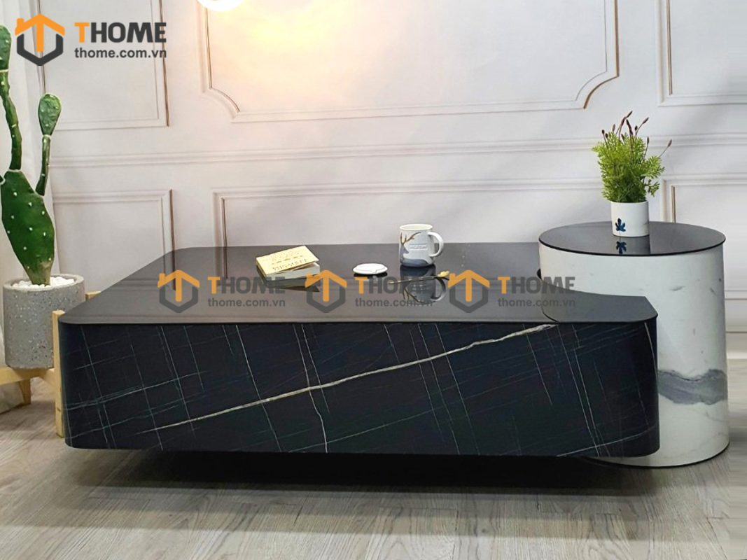 Bàn sofa nhập khẩu mặt đá hình vuông mẹ bồng con BSF-08NK