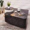 Bàn sofa nhập khẩu mặt đá hình vuông mẹ bồng con BSF-08NK
