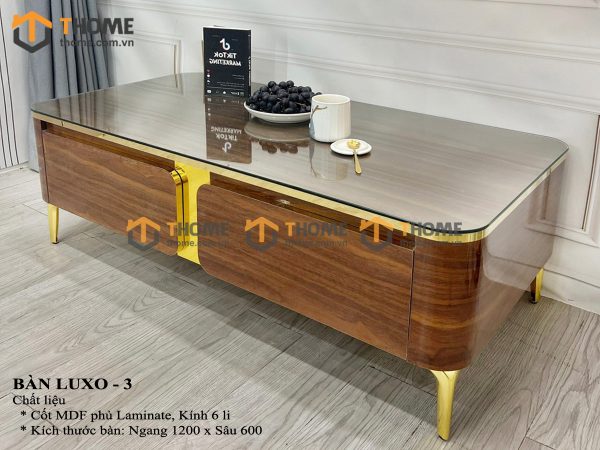 Bàn sofa nhập khẩu mặt đá hình chữ nhật hở chân BSF-03NK
