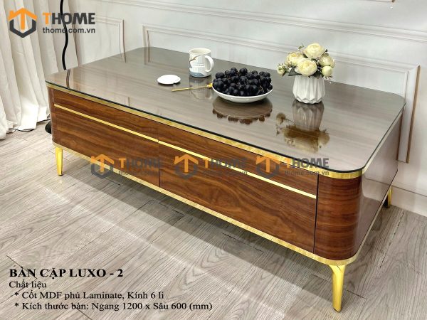 Bàn sofa nhập khẩu mặt đá hình chữ nhật hở chân BSF-03NK