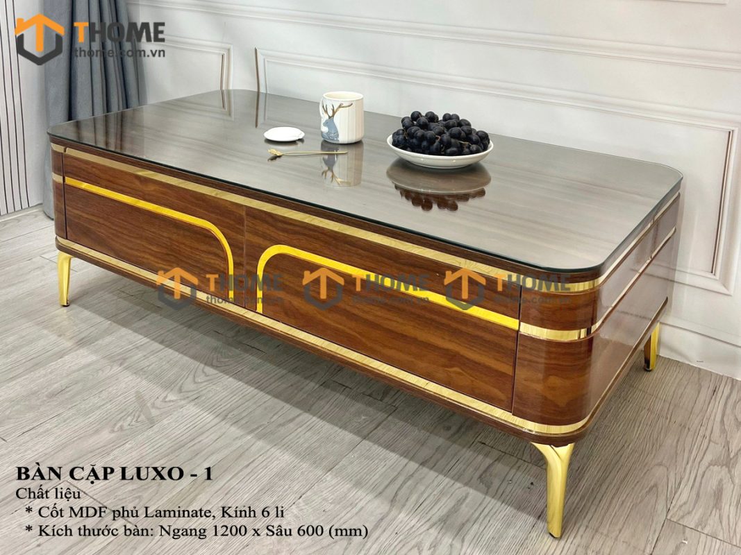 Bàn sofa nhập khẩu mặt đá hình chữ nhật hở chân BSF-03NK
