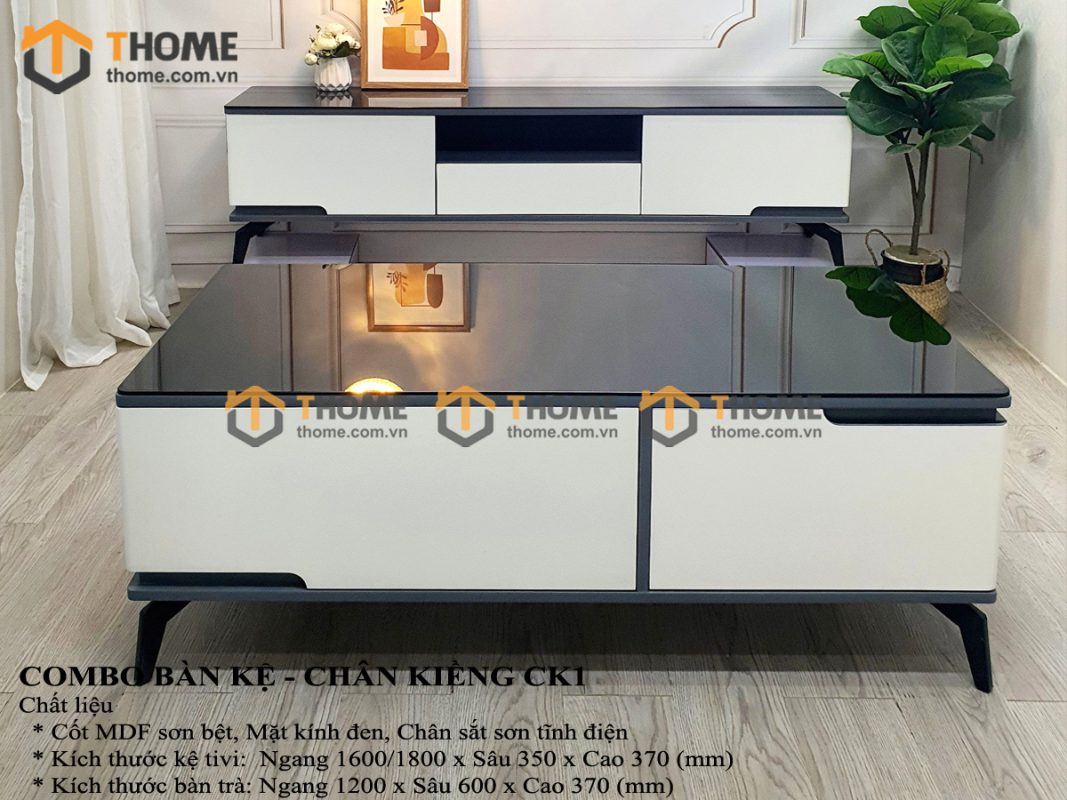 Bàn sofa nhập khẩu mặt đá hình chữ nhật hở chân BSF-03NK