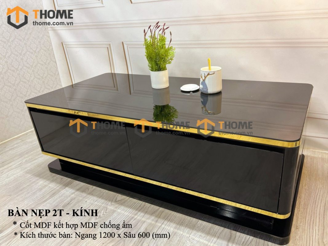 Bàn sofa nhập khẩu mặt đá hình chữ nhật kín chân BSF-04NK