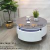 Bàn sofa nhập khẩu gỗ công nghiệp mặt đá hình tròn kín chân BSF-01NK