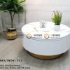 Bàn sofa nhập khẩu gỗ công nghiệp mặt đá hình tròn kín chân BSF-01NK