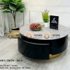 Bàn sofa nhập khẩu gỗ công nghiệp mặt đá hình tròn kín chân BSF-01NK