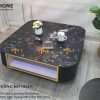 Bàn sofa nhập khẩu mặt đá hình vuông kín chân BSF-02NK