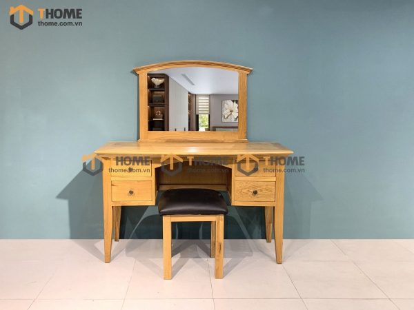 Bàn trang điểm gỗ sồi tự nhiên 4 hộc kéo Como 01BTD-12SM