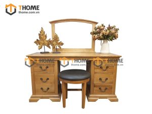 Bàn trang điểm gỗ sồi tự nhiên 6 hộc kéo Tuscany BTD-13SM