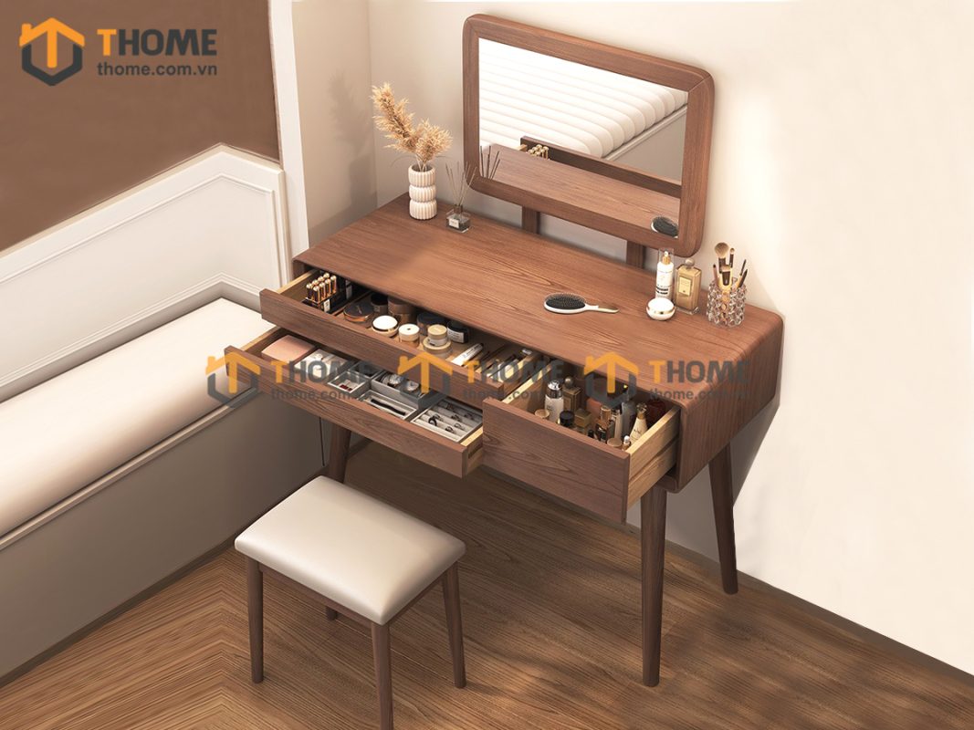 Bàn trang điểm gỗ sồi tự nhiên Cogo BTD-06SN