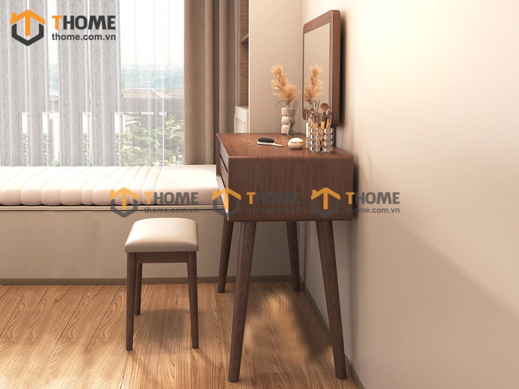 Bàn trang điểm gỗ sồi tự nhiên Cogo BTD-06SN