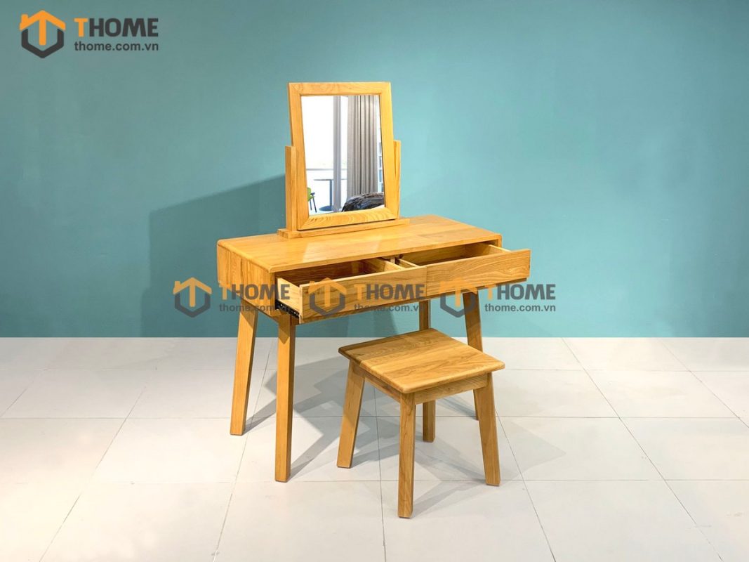 Bàn trang điểm gỗ sồi tự nhiên Como BTD-06SM