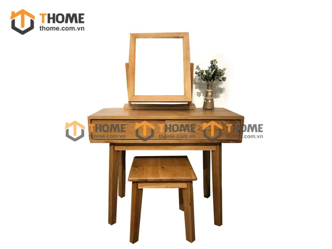 Bàn trang điểm gỗ sồi tự nhiên Como BTD-06SM