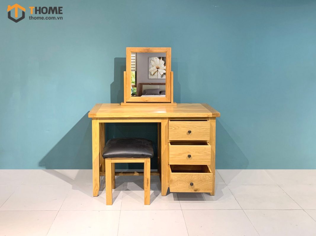 Bàn trang điểm gỗ sồi tự nhiên Harris BTD-04SM