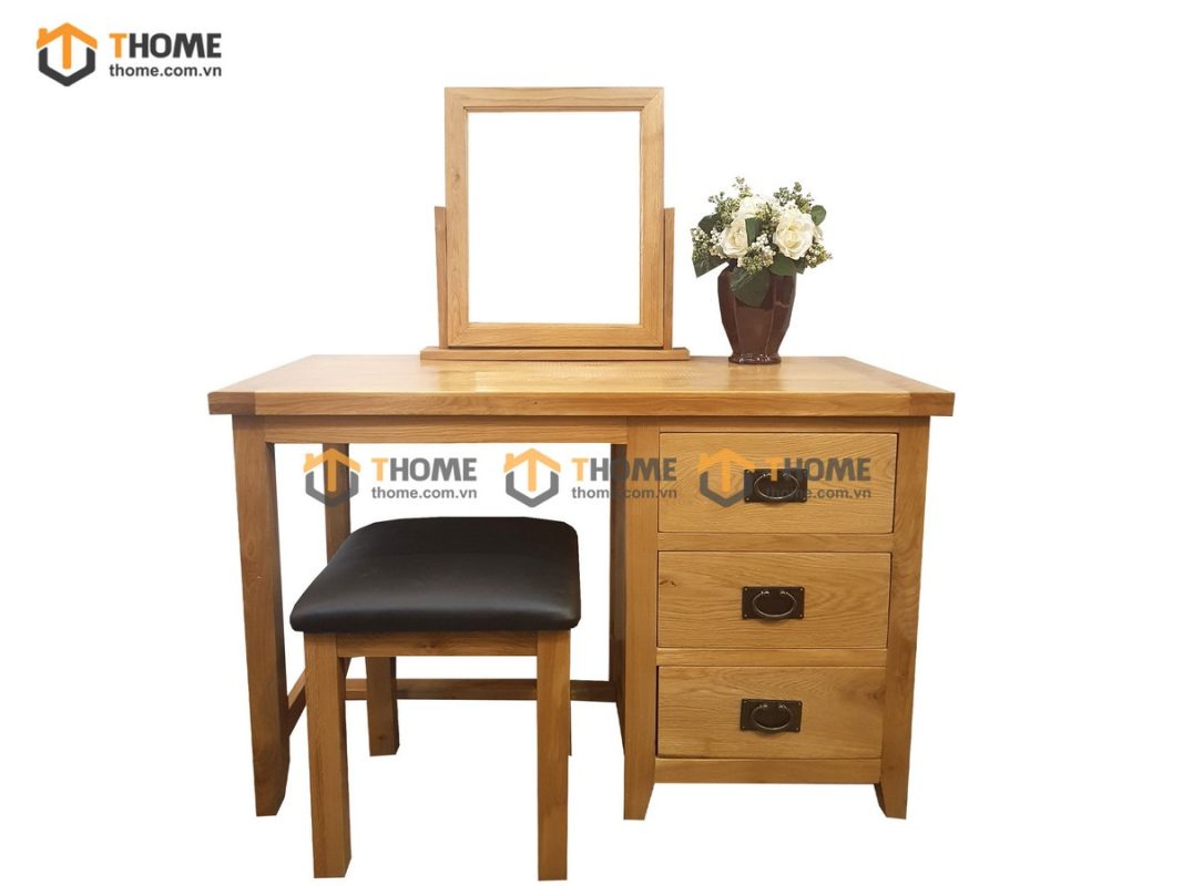 Bàn trang điểm gỗ sồi tự nhiên Harris BTD-04SM