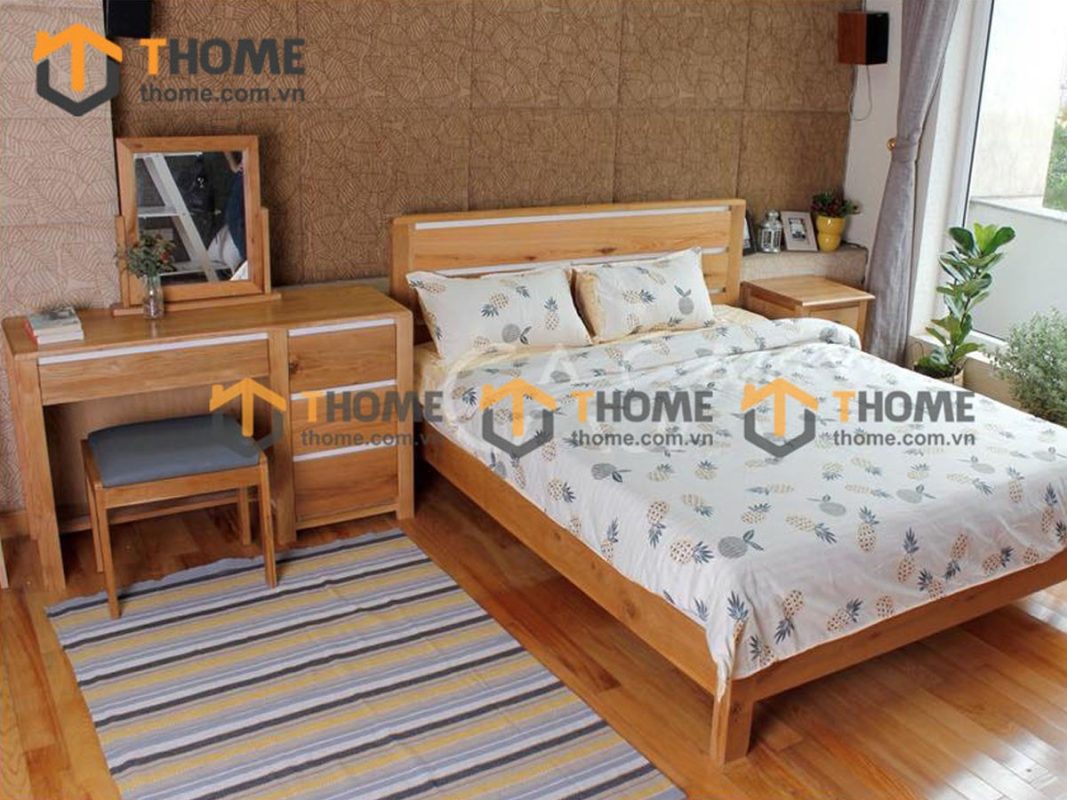 Bàn trang điểm gỗ sồi tự nhiên Lakada BTD-02SM
