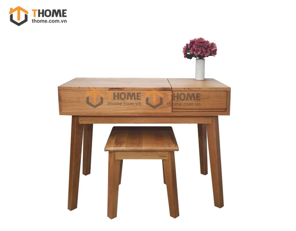 Bàn trang điểm gỗ sồi tự nhiên lật Como BTD-17SM