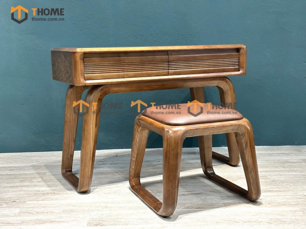 Bàn trang điểm gỗ sồi tự nhiên Luxury BTD-03SN