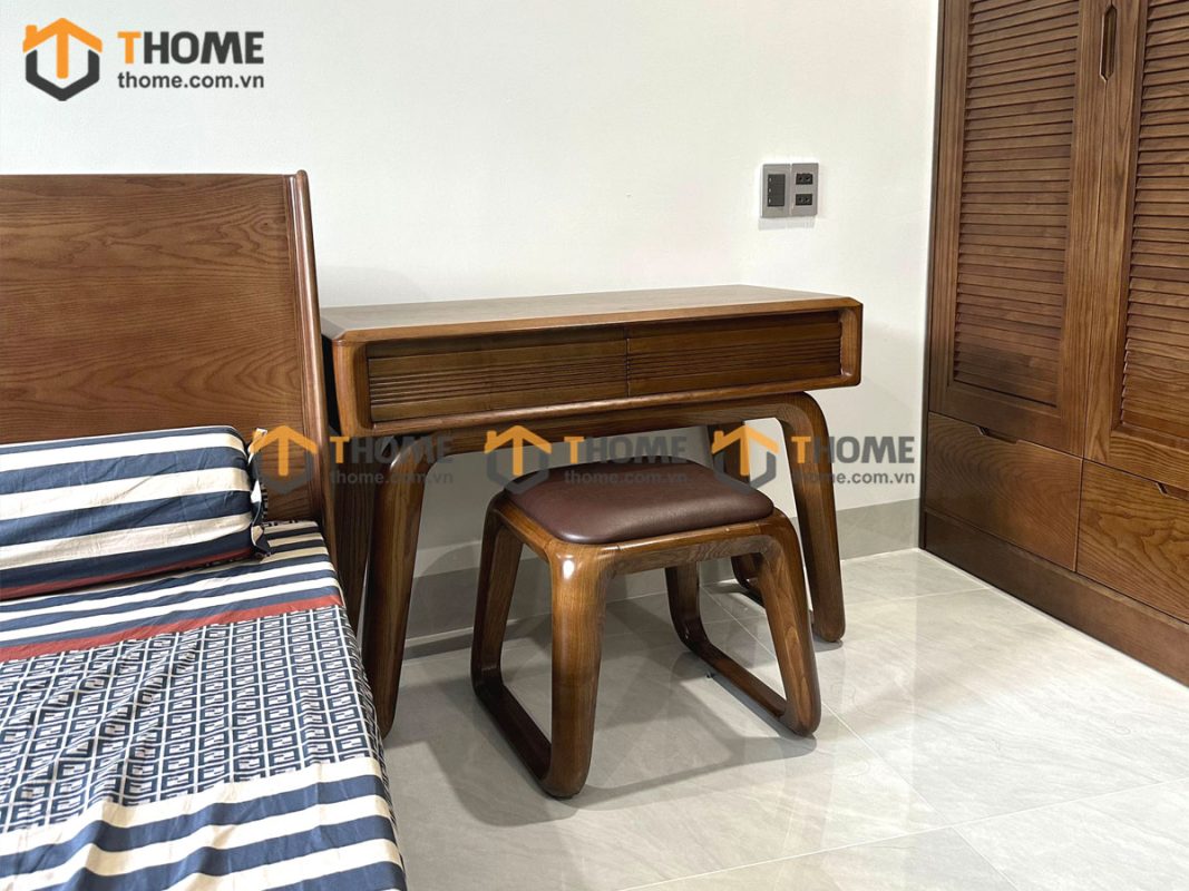 Bàn trang điểm gỗ sồi tự nhiên Luxury BTD-03SN