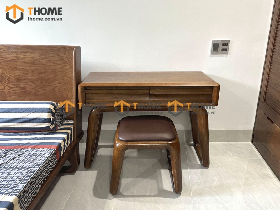 Bàn trang điểm gỗ sồi tự nhiên Luxury BTD-03SN