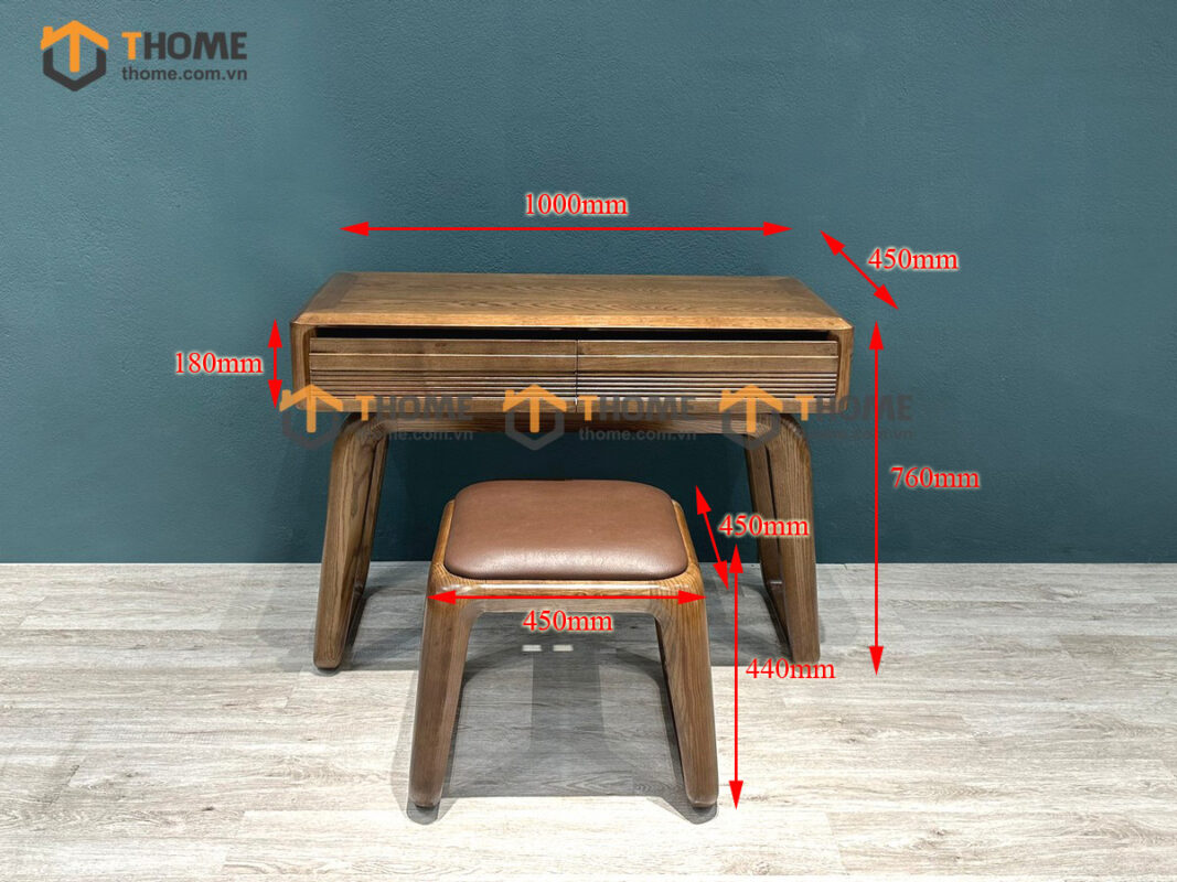 Bàn Trang Điểm Gỗ Sồi Tự Nhiên Luxury BTD-03SN