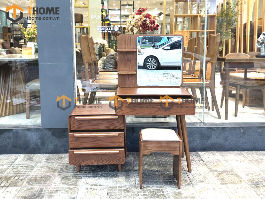 Bàn trang điểm gỗ sồi tự nhiên Nova BTD-04SN