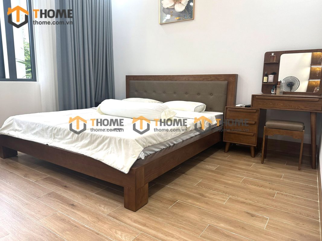 Bàn trang điểm gỗ sồi tự nhiên Nova BTD-04SN