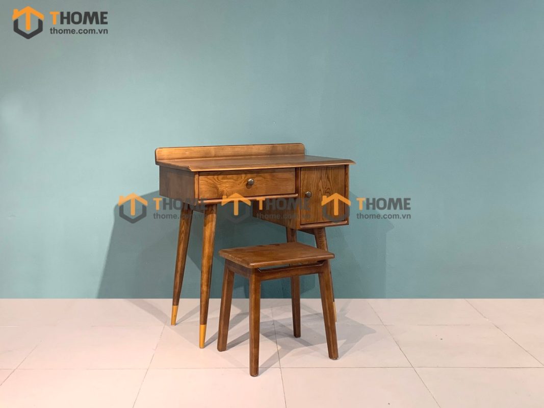 Bàn trang điểm gỗ sồi tự nhiên 1 cánh 1 hộc kéo 0.8m Taka BTD-02SN