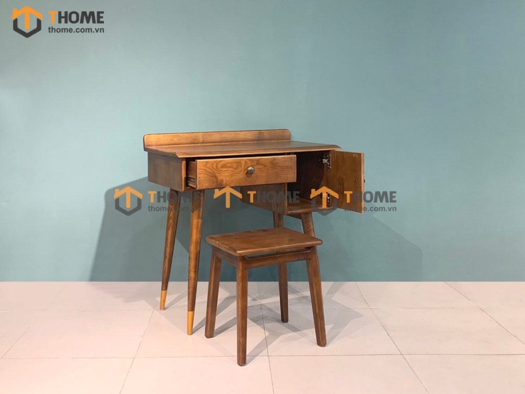 Bàn trang điểm gỗ sồi tự nhiên 1 cánh 1 hộc kéo 0.8m Taka BTD-02SN