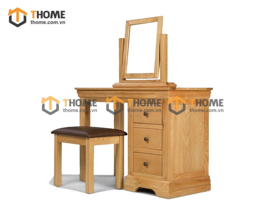 Bàn trang điểm gỗ sồi tự nhiên Tuscany BTD-05SM