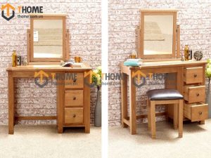 Bàn trang điểm gỗ sồi tự nhiên Woodstock màu tự nhiên 01BTD-14SM