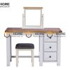 Bàn trang điểm gỗ sồi tự nhiên Woodstock màu trắng BTD-15SM