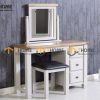 Bàn trang điểm gỗ sồi tự nhiên Woodstock màu trắng BTD-15SM