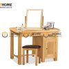 Bàn trang điểm gỗ sồi tự nhiên 1 cánh 1 hộc kéo Woodstock màu tự nhiên BTD-18SM